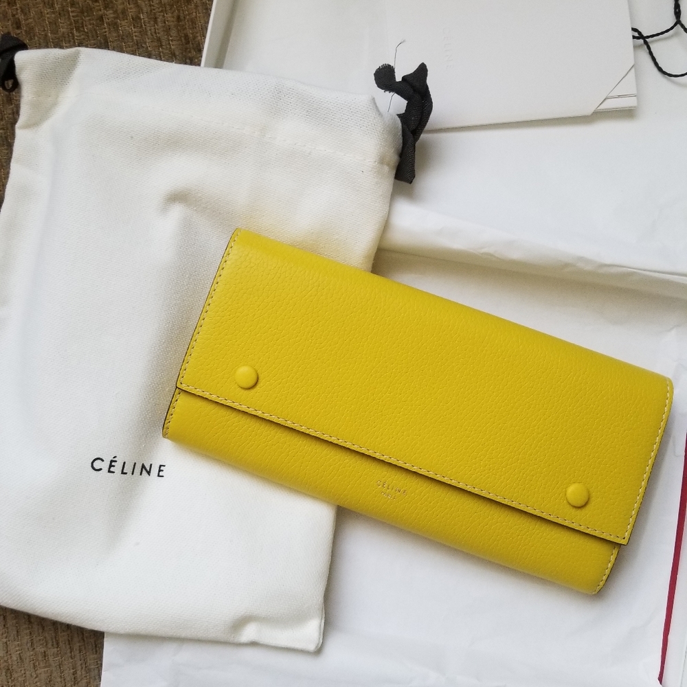 Celine lemon yellow long wallet